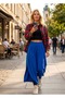 Cobalt Blue blue slit detail bohemian - casual pinterest style pants - 4