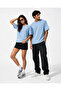 Basic Style Unisex Waffle Kumaş Basic Tişört T-Shirt