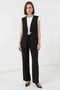 Women's V-Neck Black Two-Piece Set - 6