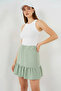 Women's Ruffled Hem Mint Skirt - 5