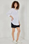 Women's Single Pocket Oversize Viscose White Shirt - 2