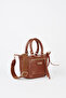 Women's Lupine Tan Lined Column Strap Zipper Closure Handbag and Shoulder Bag - 2
