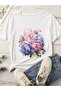Women's Floral Printed Crew Neck Regular Fit T-Shirt