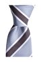 Brown Striped Gray Silk Tie – 7.5 cm Wide - 5