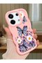 Poco X6 5g Compatible Case with Camera Protector Pink Silicone Couple Phone Case Butterfly Pattern