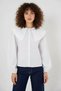 Women's Baby Collar Ruffled Bow Detailed Cotton White Shirt