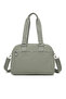 Medium Size Multi-Pocket Waterproof Lightweight Crinkle Fabric Women's Shoulder Bag Green - 3