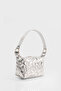 Silver Star Patterned Shiny Hand and Shoulder Strap Bag - 7