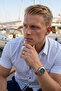 Men's Slim Fit Snap Button Linen Blend Flexible Shirt with Pocket Detail and White Pattern - 2