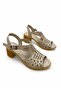 Genuine Leather Heel-Sandalized Women's Light Beige Nude Sandals - 2
