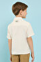 Embroidered Shirt with Revere Collar and Short Sleeves - 6