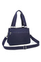 Medium Size Multi-Pocket Waterproof Lightweight Crinkle Fabric Women's Shoulder Bag Navy Blue - 3