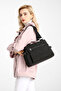 Medium Size Multi-Pocket Waterproof Lightweight Crinkle Fabric Women's Shoulder Bag Blue - 4