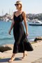 Women's V-Neck Sleeveless Midi Dress with Waist Flounce Skater Cut Woven Casual Comfortable Daily Modern - 2