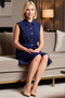 Women's Plus Size Sleeveless Shirt Collar A-Line Mini Dress Terrycotton Fabric Relaxed Fit Casual Modern - 3