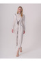Silk Dress with Contrast Piping Detail - 2