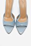 Tiera Baby Blue Patent Leather Women's Thin Heeled Slippers - 2