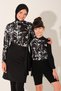 Lily Tulle Skirted Long Sleeve Children's Swimsuit 26133-26 Black - 4