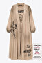 Plus Size Crew Neck Double Letter Print Midi Length Women's Dress - 2