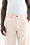 Men's Linen Striped Trousers Beige - 4