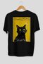 For the Love of Cats 29 Cats Printed Black Oversize T-Shirt 100% Cotton Unisex Cat Lover Premium Design