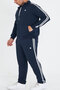 Men's Navy Blue Half Turtleneck Two Thread Large Size Tracksuit Set Lcv201550B - 4