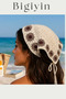 Women's Floral Motif Hand Knitted Bandana Bohemian Summer Hairband Headscarf Crochet Floral Knitted Bandana Retro Tie-Up Beach Hair Accessory