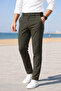 Men's Dark Green Slim Fit Lycra Side Pocket Ankle Length Plain Fabric Trousers