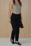 High Waist Flare Cut Pants with Tassel Detail - 3