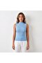 Summer Half Turtleneck Ribbed Knitwear Blouse - 3