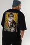 For the Love of Cats 106 Cat Printed Black Oversize T-Shirt 100% Cotton Unisex Cat Lover Premium Design - 8