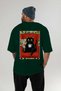 For the Love of Cats 24 Cats Printed Green Oversize T-Shirt 100% Cotton Unisex Cat Lover Premium Design - 4