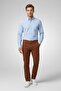 Men Slim Fit Plain Chino Pants, Brown - 2