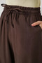 Women's High Waist Leopard Print Scarf Wide Leg Light Brown Palazzo Pants - 5