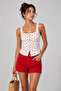 Women's Rose Patterned Zippered Corsage Blouse