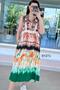 Zero Sleeve Elastic Waist Viscose Dress 6Y271