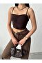Women's Bitter Brown Strappy Sandy Crop Blouse