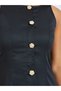 Black Pleated A-Line Midi Dress - 4
