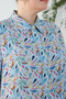 Blue Classic Collar Patterned Tunic - 5