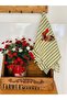 Green Striped Linen Embroidered Kitchen Towel