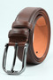 Genuine Men's Leather Belt 3.5 cm Brown Classic Fabric Trouser Belt