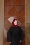 Women's Belt Detailed Hijab Dress Long Sleeve Loose Cut Dress - 4