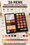 26 Colors Professional Makeup Palette with Mirror Eyeshadow Blush Contour Highlighter Glitter Makeup Set - 2