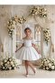Stone-Embellished Pearl Girls' Dress - 4