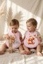 Set of 2 Pink Gingham Liquid-Proof Baby Bibs - 6-18 Months Cute Teddy Bear and Teddy Bear Figured Pofu - 3