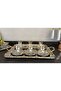 Rose Frame Tea Tray with Handles Silver-Gold - Cast 44 cm Rectangular for 6 People (Tray Only) - 2