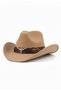 Unisex Internally Adjustable Metal Buckle Patterned Cowboy Hat Fedora Hat - 8