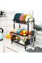 Modern Countertop Dish Drying Rack, 3-Tier Kitchen Storage Organizer with Drainage System, Cutlery Holder, Cup Rack and Plate Storage - 6