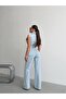 Women's Sleeveless High Waist Wide Leg Denim Jumpsuit - 2