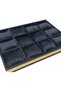 12-Piece Watch Tray Watch Organizer Black with Black Cushions Gold Patterned - 4